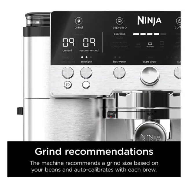 Ninja Luxe Café Premier Espresso Machine | Black & Stainless Steel | ES601UK