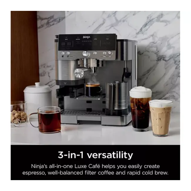 Ninja Luxe Café Premier Espresso Machine | Black & Stainless Steel | ES601UK