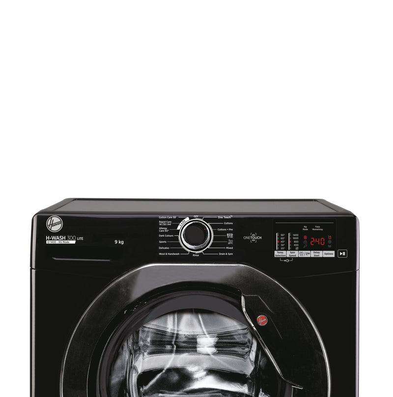 Hoover 9kg 1400 rpm H-Wash 300 Washing Machine Black – H3W492DABB4