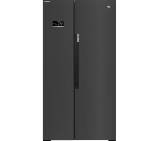 BEKO Pro HarvestFresh American-Style Fridge Freezer - Black Steel | ASL1442VPZ