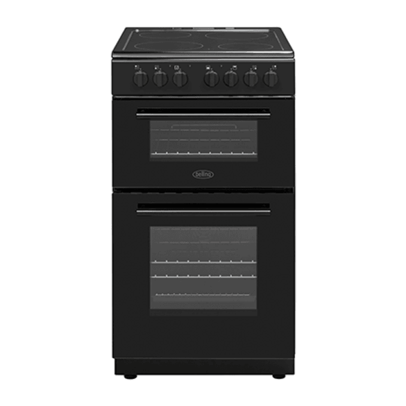 Belling 50cm Electric Cooker Double Oven with Ceramic Hob - Black | BFSE52DOCBK Product Type_Cooker Belling 50cm Electric Cooker Double Oven with Ceramic Hob - Black | BFSE52DOCBK - Default Title 544.95 BFSE52DOCBK Meath Meath Ireland aceeuronics.ie Ace Euronics