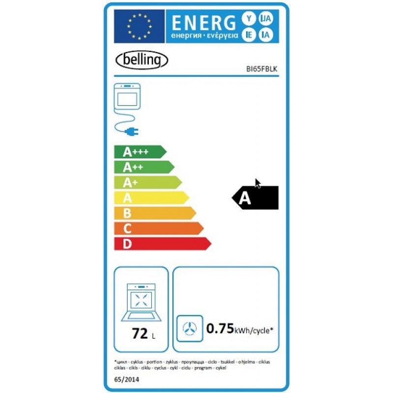 Belling Built In Single Fan Oven Black | BI65FBLK Oven Brand_Belling, Colour_Black, Energy_Rating_A, Oven Type_Single, Product Type_Oven, Width_60cm Belling Built In Single Fan Oven Black | BI65FBLK - Default Title 324.99 BI65FBLK Meath Meath Ireland aceeuronics.ie Ace Euronics