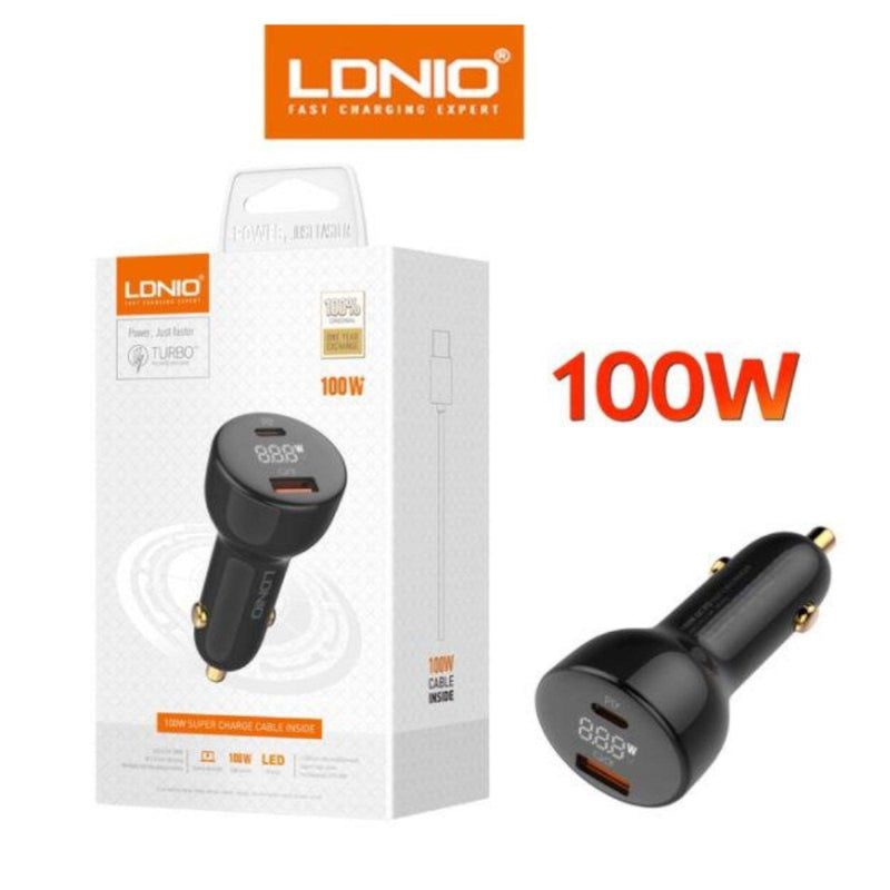 Ldnio 100W Car Charger Dual Port USB and USB-C | 600757 Product Type_Charger Ldnio 100W Car Charger Dual Port USB and USB-C | 600757 - Default Title 29.95 600757 Meath Meath Ireland aceeuronics.ie Ace Euronics