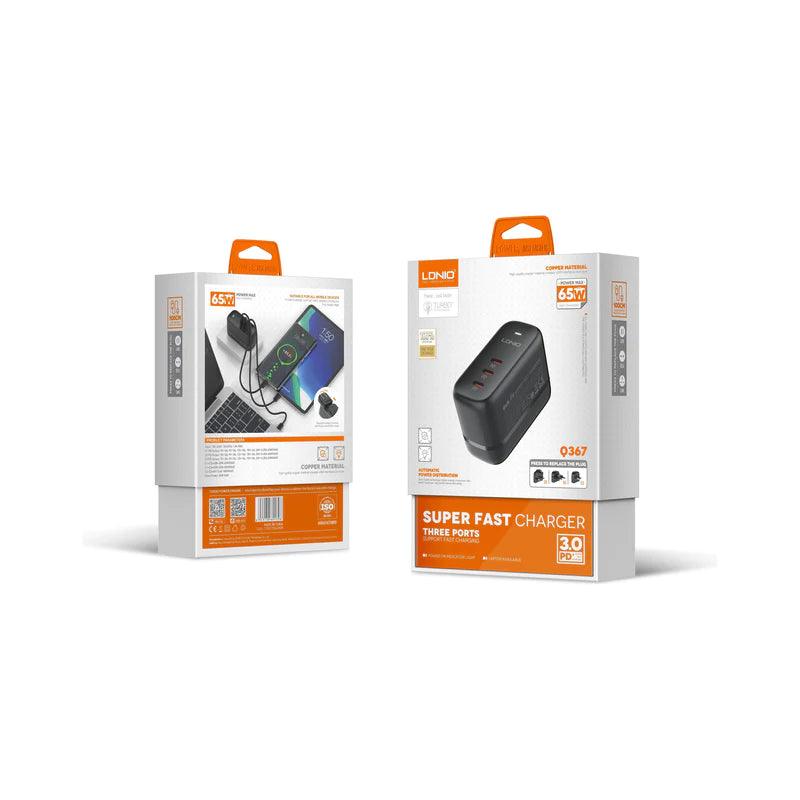 LDNIO 65W GAN PD 3X USB-C CHARGER | 601396 Product Type_Charger LDNIO 65W GAN PD 3X USB-C CHARGER | 601396 - Default Title 39.99 601396 Meath Meath Ireland aceeuronics.ie Ace Euronics