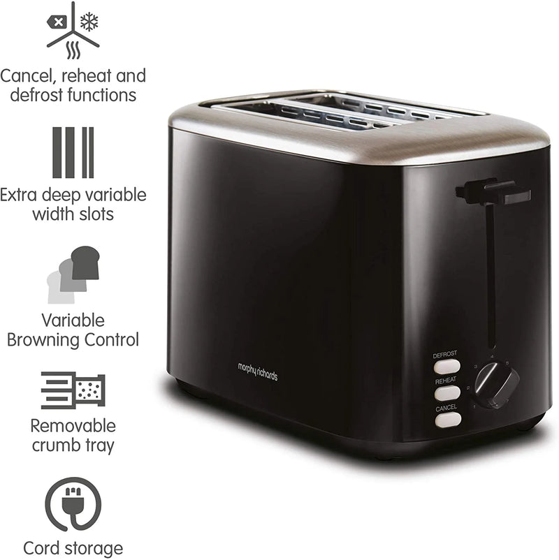 Morphy Richards Equip 2 Slice Black Toaster | 222064